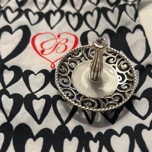 Brighton Lacie Daisy Ring Holder Silver Plate Swarovski Crystal